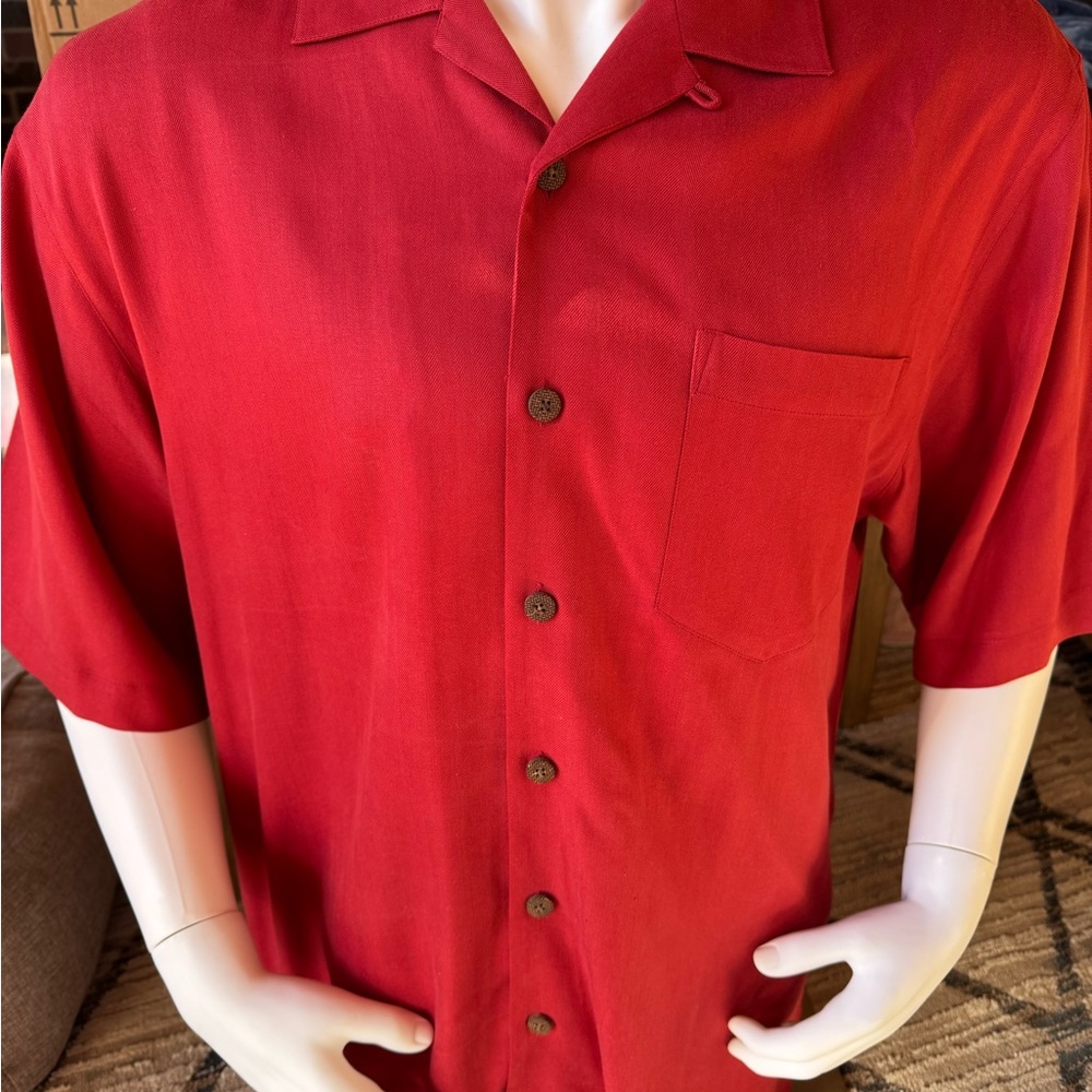 Hawaiian Red Silk short sleeve shirt